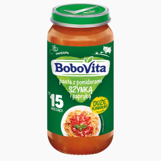 BoboVita Cestoviny s paradajkami, šunkou, paprikou, 250g