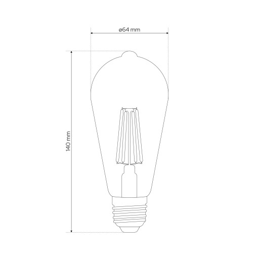 Dekoratívna LED žiarovka E27 ST64 SMOKE 7W 1800K teplá 300lm EDO