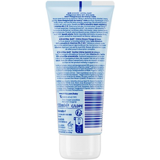 NIVEA BABY KRÉM NA TVÁR A TELO od 1 dňa veku 100ml