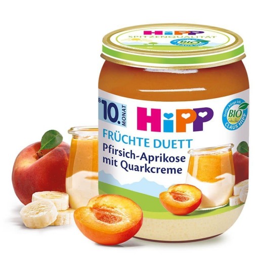 Hipp Bio Broskyňa Marhuľa Banán Tvaroh 160g 10m