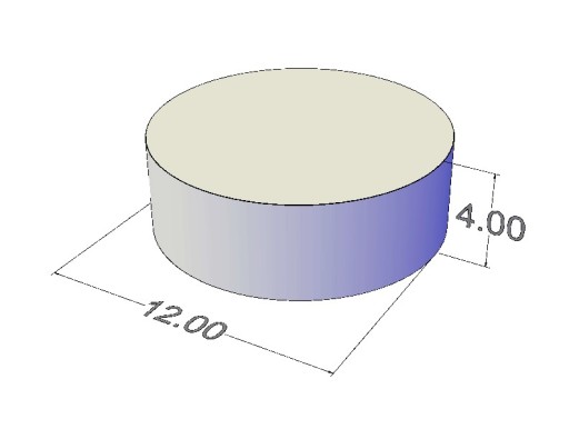 Neodymový magnet valcový MW 12x4 N38 10 ks