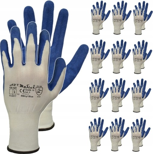 PRACOVNÉ RUKAVICE záhradné pracovné rukavice LATEX STRONG 12 PÁROV