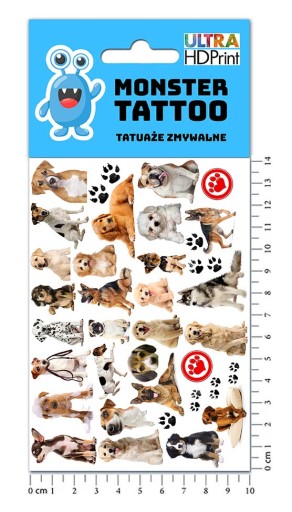UMÝVAJÚCE DOČASNÉ TETOVANIE PRE DETI DETI PSI PSY ORIGINÁLNE DIZAJNY