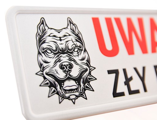 Nápis POZOR ZLÝ DOG, HLINÍKOVÝ nápis