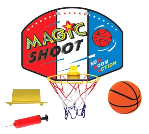 MINI BASKETBALOVÁ SADA KOŠÍKOVÁ DOSKA PUMPAČKA NA LOPTY IHLA PRE DETI AG794
