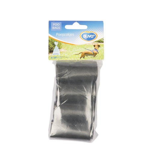 Duvo+ Poop Bag 4 Rolls x20 ks - Black