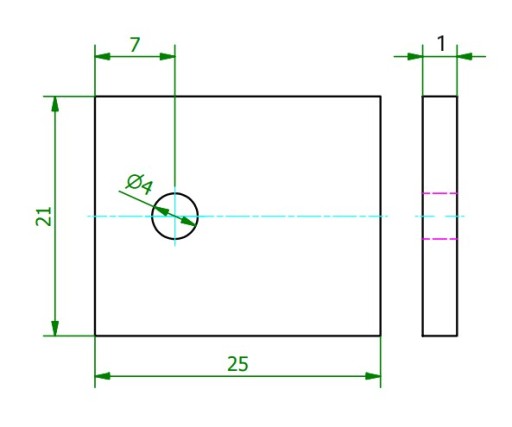 PT-TO218-C1 Keramická podložka pre TO218/TO247, rozmery 25x21mm, hrúbka 1,0mm
