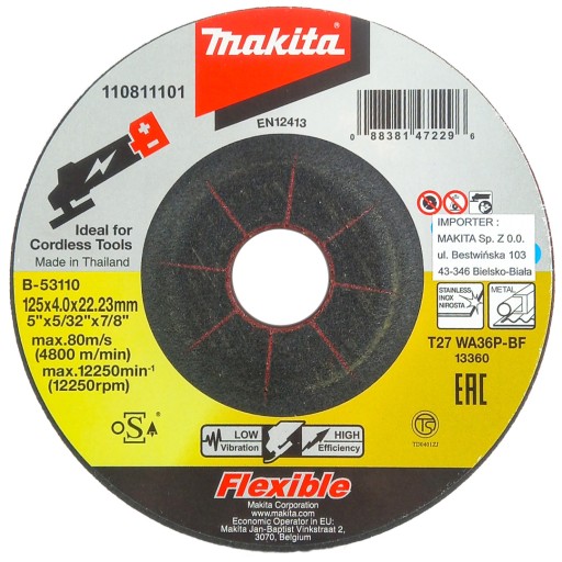 Brúsny kotúč 125x4mm flexibilný Makita