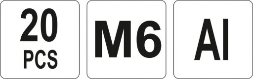 HLINÍKOVÉ NITOVACIE MATICE M6, 20KS S PLOCHOU PRÍRUBOU YT-36454 YATO