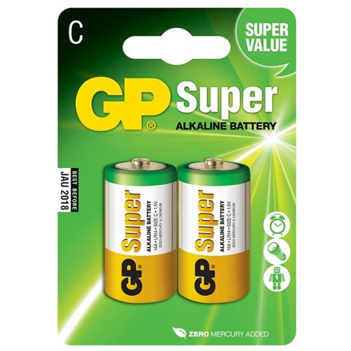 Batérie GP Super Alkaline C LR14 bl. 2 ks.