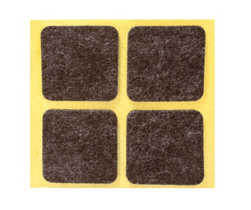 SAMOLEPIACE PLSTENÉ PODLOŽKY 40x40mm HNEDÉ PODLOŽKY