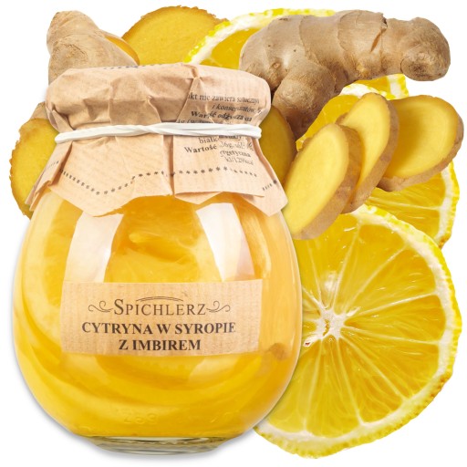 Citróny v sirupe so zázvorom, plátky citróna na čaj, 260 g, prírodný