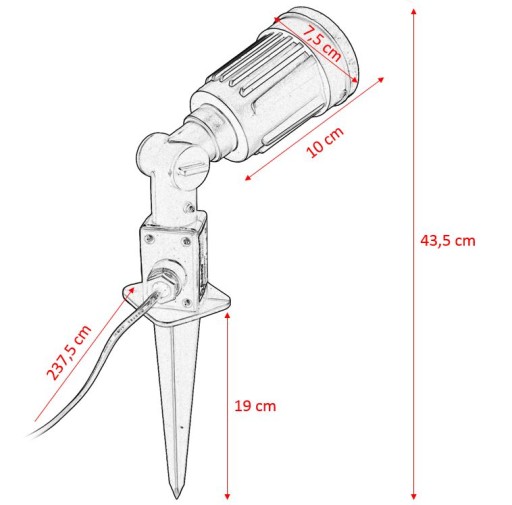 Nárazová záhradná lampa Jumi čierna
