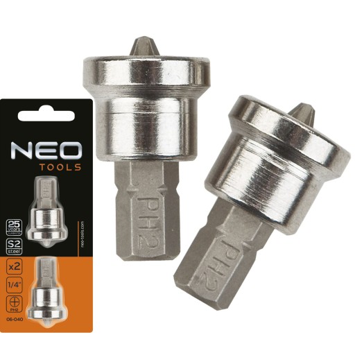 NEO SKRUTKOVACIE HROTY OCEL PH2 X 25 MM 2 KS NA DOSKY 06-040