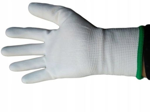 12 PÁR pracovných rukavíc potiahnutých bielym polyuretánom, veľkosť 10-XL