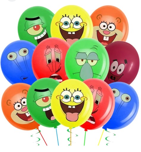 NARODENINOVÁ BALÓNOVÁ SÚPRAVA SPONGEBOB SQUARE NOHAVICE BALÓN 14 KS PARTY