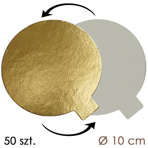 Banketové mini podložky do monoporcií 10 cm - zlatá podložka 50 ks