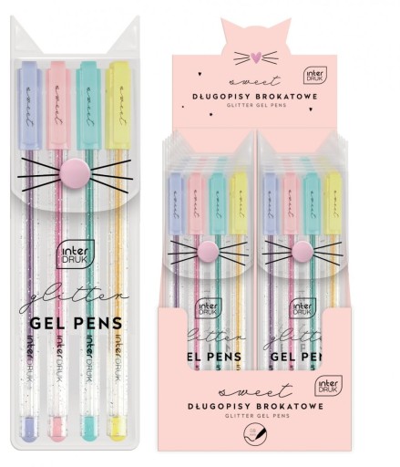 Gélové perá Interdruk Sweet, viacfarebné, 4 kusy