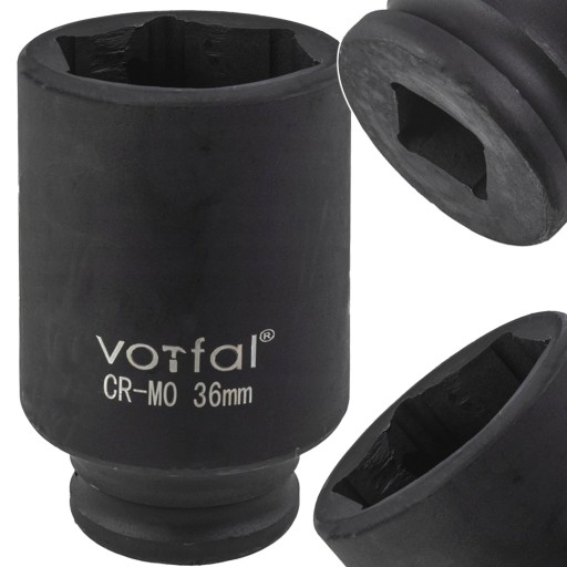 NÁRAZOVÁ ZÁSUVKA DLHÁ 36 mm PRE KOLESÁ S 1/2'' KĽÚČOM