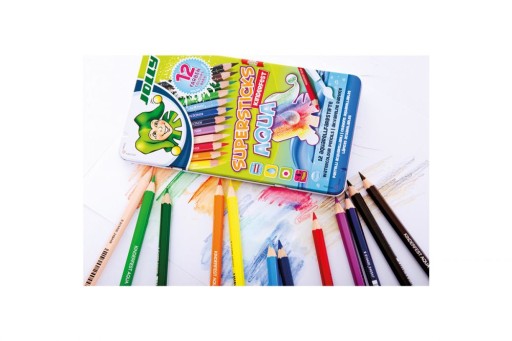 Pastelky Supersticks Aqua 12 farieb v kovovej krabičke