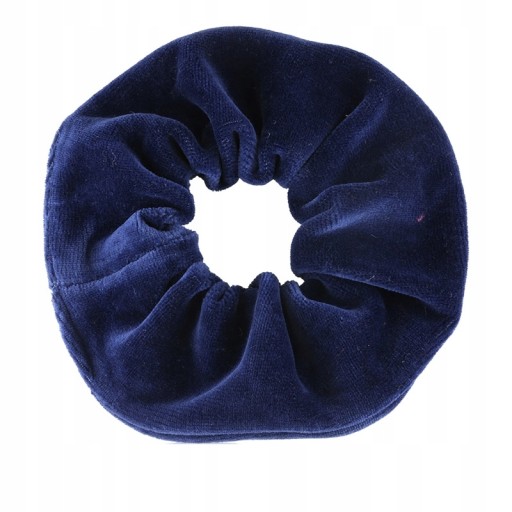Veľká velúrová gumička do vlasov SCRUNCHIE, námornícka modrá