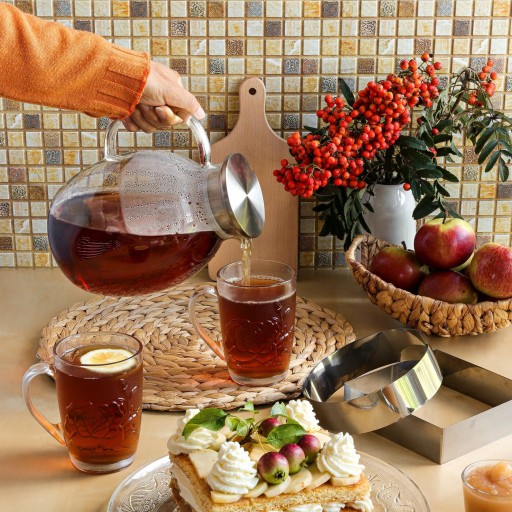 Tadar Róża sklenený hrnček na čaj 415 ml káva