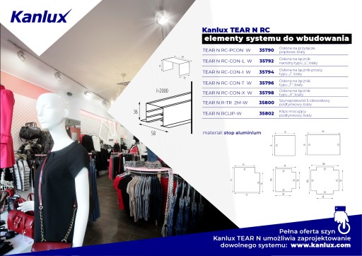 Kanlux TEAR N RCLIP-W príslušenstvo
