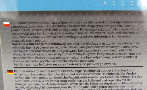 ABSORPTOR VLHKOSTI PRE AUTA PROTIPAROVÉ OBNOVITEĽNÉ SUŠIČE VZDUCHU CARDOS