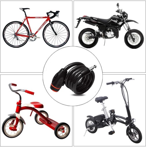 ZÁMOK BICYKLA KÁBLOVÝ ZÁMOK BICYKLA BEZPEČNOSTNÝ ZÁMOK BICYKLA