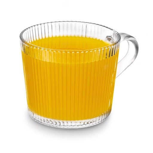 Veľký SKLENENÝ hrnček NA KÁvu, čaj, dekoratívne sklo na nápoje, PRUHOVANÝ, 400ml