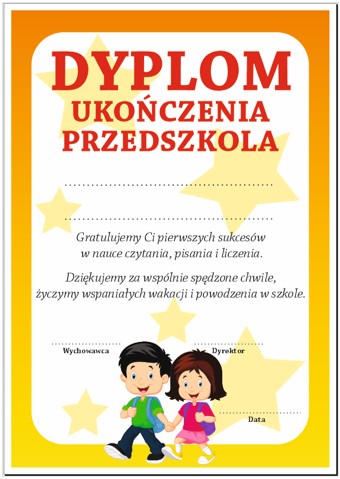 Diplom: Ukončenie materskej školy (2. deti)