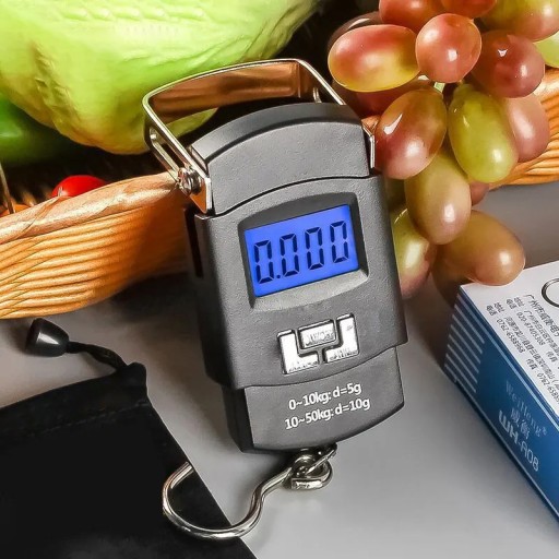 LETISKÁ VÁHA BATOŽINY TURISTICKÁ CESTOVANIE RYBOLOV LCD 50kg + BATÉRIA