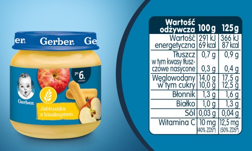 Gerber Jablkový mousse dezert s piškótou 125 g