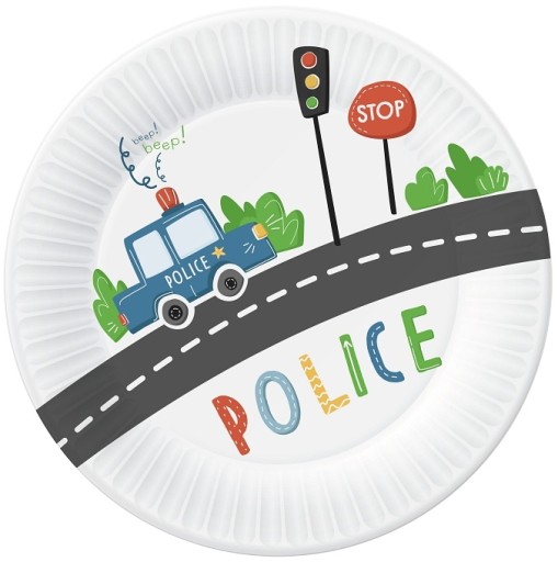 POLICE Papierové taniere narodeniny 18cm 6ks.