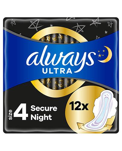 Always Ultra Secure Night 4 Hygienické vložky s krídelkami 12 ks.