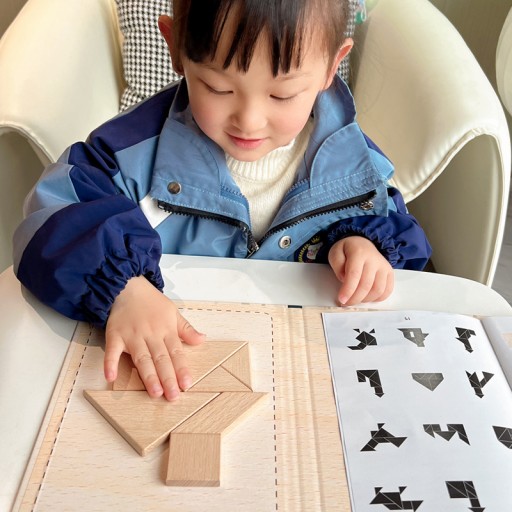 TANGRAMOVÉ MAGNETICKÉ BLOKY DREVENÉ PUZZZLE S chlapcom