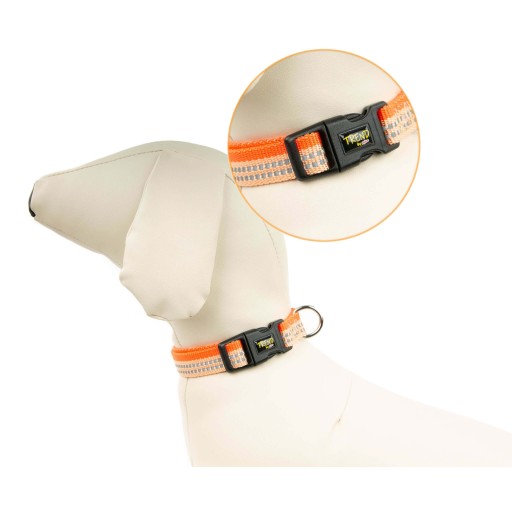 Obojok pre psa TREND STRIPE, reflexný, oranžový, 20 mm