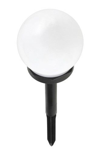 Solárne LED záhradné svietidlo, BIELA GUĽA, 10 cm, Vodotesné IP44
