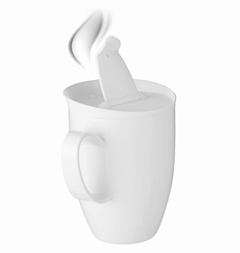 GASTRO hrnček S viečkom, OPÄTOVNE POUŽITEĽNÝ, 450ML, BIELY