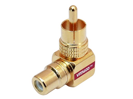Uhlový adaptér RCA/CINCH RCA/zástrčka-RCA/jack HQ GOLD VITALCO