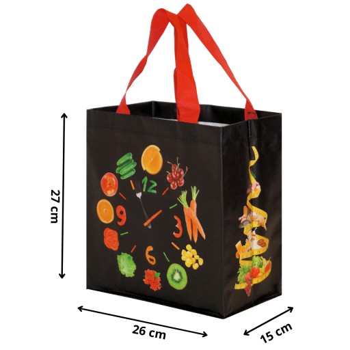 Látková taška na nákup Fit Clock 27x26x15cm