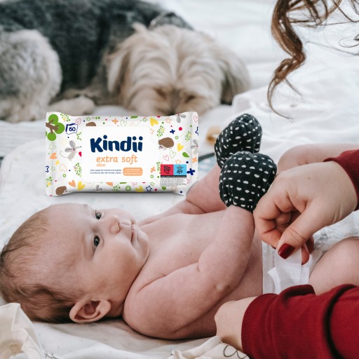 KINDII EXTRA MÄKKÉ VLHČENÉ Utierky 60 ks.