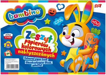 Bambino A4 lesklý farebný papier, 10 listov