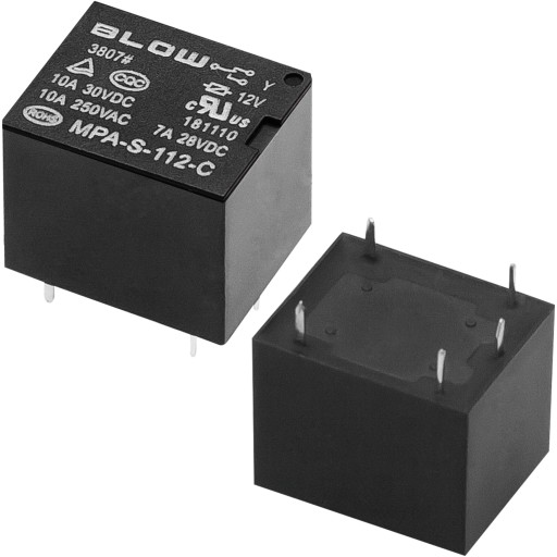 12V 10A miniatúrne relé BLOW MPAS112C 4088