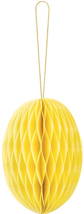 Papierová dekorácia HONEYCOMB EGG žltá