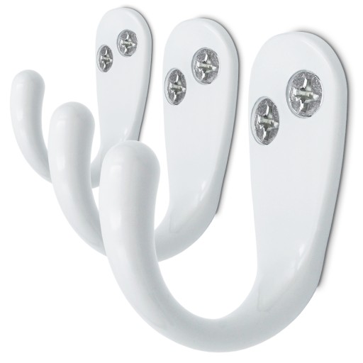 3x HÁČIK NA OBLEČENIE BIELY VEŠIAK NA OBLEČENIE NÁSTENNÝ RETRO VEŠIAK NA NÁBYTOK