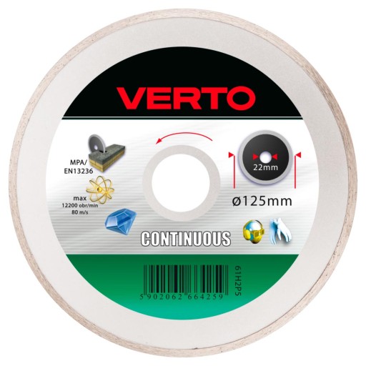Diamantový kotúč 125 x 22,2 mm plný VERTO 61H2P5