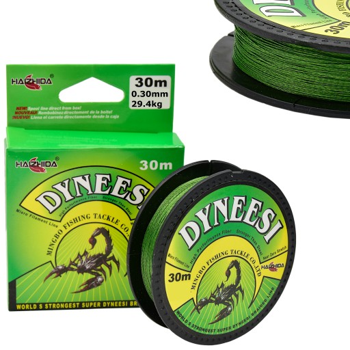 Pletená šnúra Dyneesi na náväzec 0,30 mm ZELENÁ 30 m