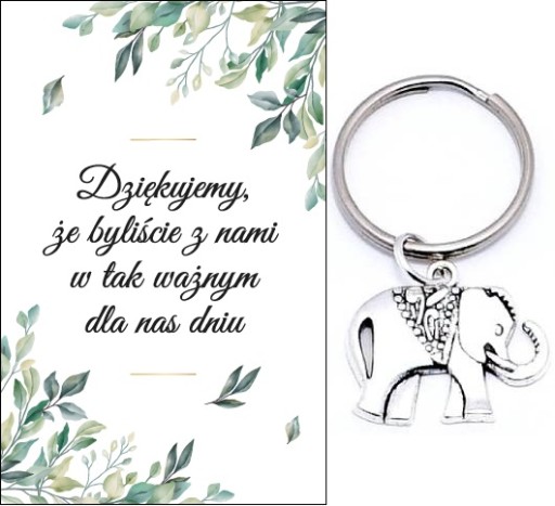 ĎAKUJEME HOSTOM DARČEK SVADOBNÝ SVADOBNÝ SVADOBNÝ SLON SPOMIENKY KĽÚČOVKA