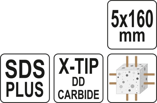 PRÉMIOVÝ VRTÁK YATO SDS PLUS 5x160mm DO ŽELEZOBETONU